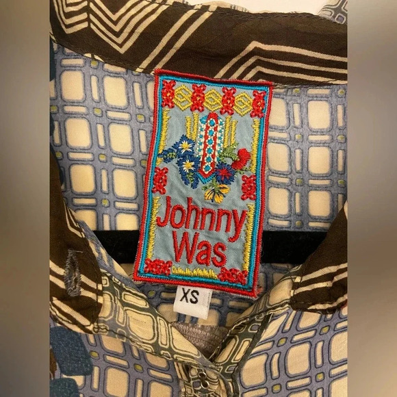Johnny Was Long Sleeve Button Down Mixed Print Size XS - Picture 5 of 6